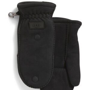 NEW  UGG Men's Genuine Shearling Sheepskin Flip Top Mittens black 864tn
